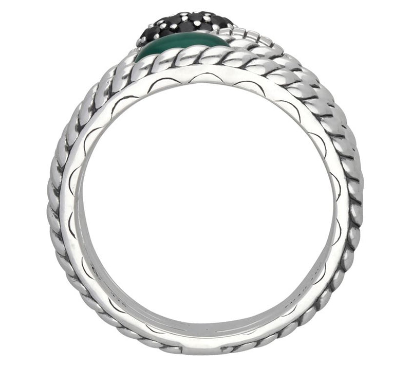 Elyse Ryan Sterling Silver Multigemstone Wide Wrap Ring — View 2