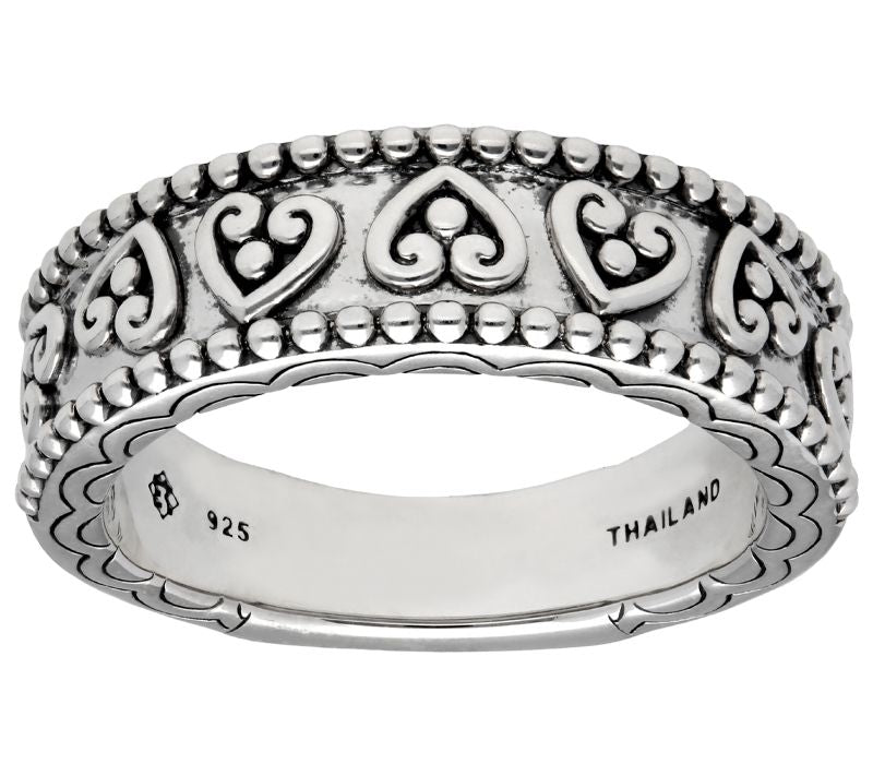 Elyse Ryan Sterling Silver Heart Motif Band Ring — Main view