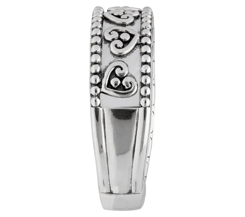 Elyse Ryan Sterling Silver Heart Motif Band Ring — View 3