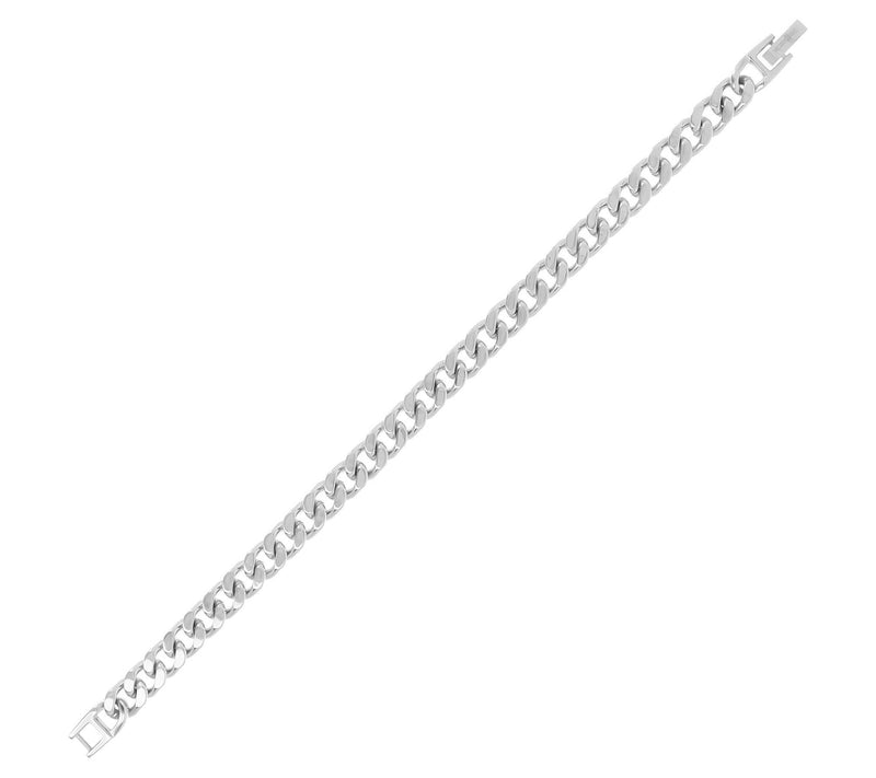 Mistero For Him Polished Figaro Bracelet, Stainless Steel — View 4