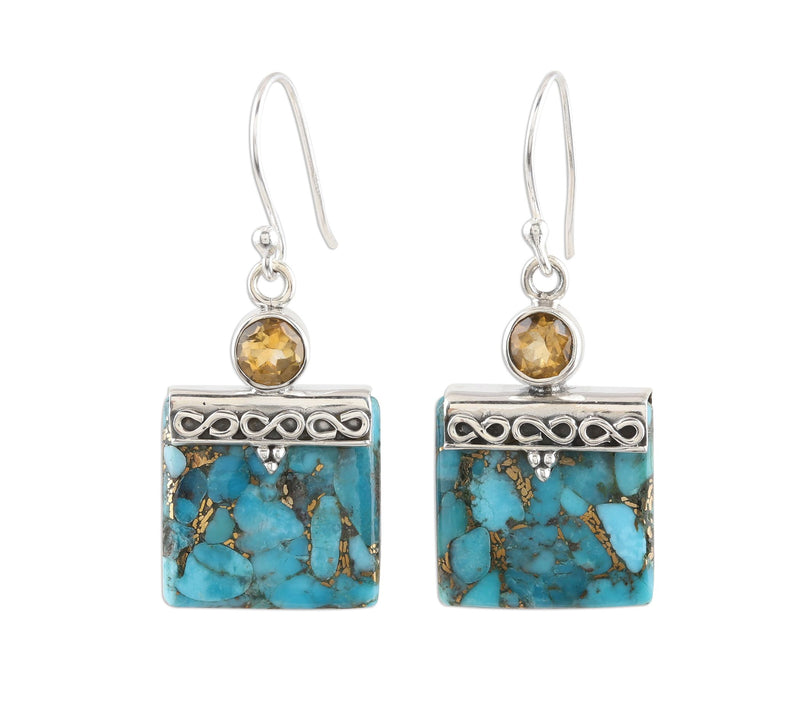 Novica Artisan-Crafted Sterling Glory Multigemstone Earrings — View 3