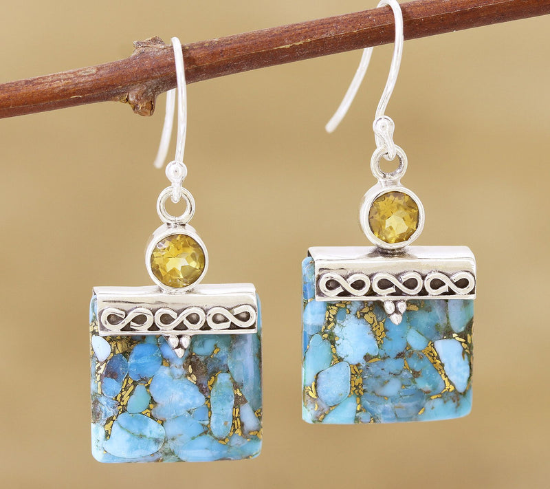 Novica Artisan-Crafted Sterling Glory Multigemstone Earrings — View 6