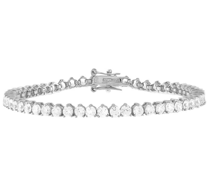 By Adina Eden Sterling Silver Round Cut Tennisracelet — Main view