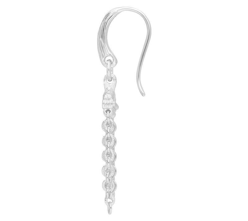 Ariva Sterling Silver White Topaz Cascading Cha in Earrings — View 4