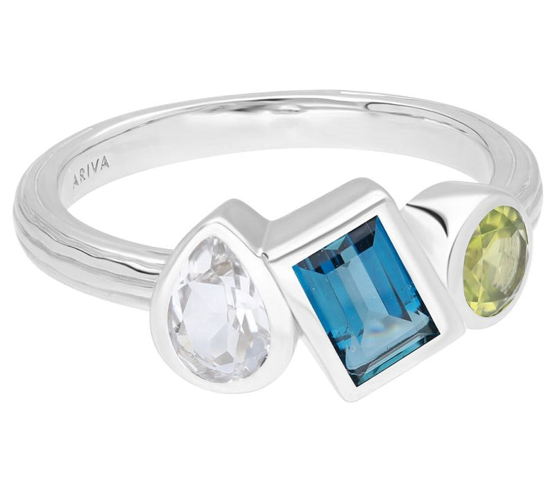 Ariva Sterling Silver 1.45 cttw Multi-Gemstone Ring — Main view
