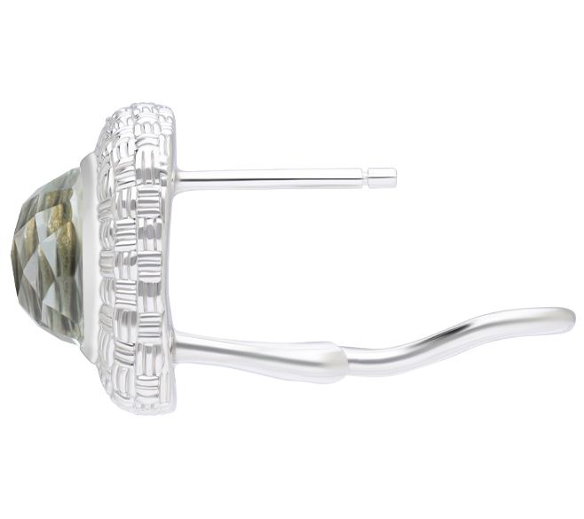 Ariva Sterling Silver Basketweave Mint Quartz Earrings — View 5