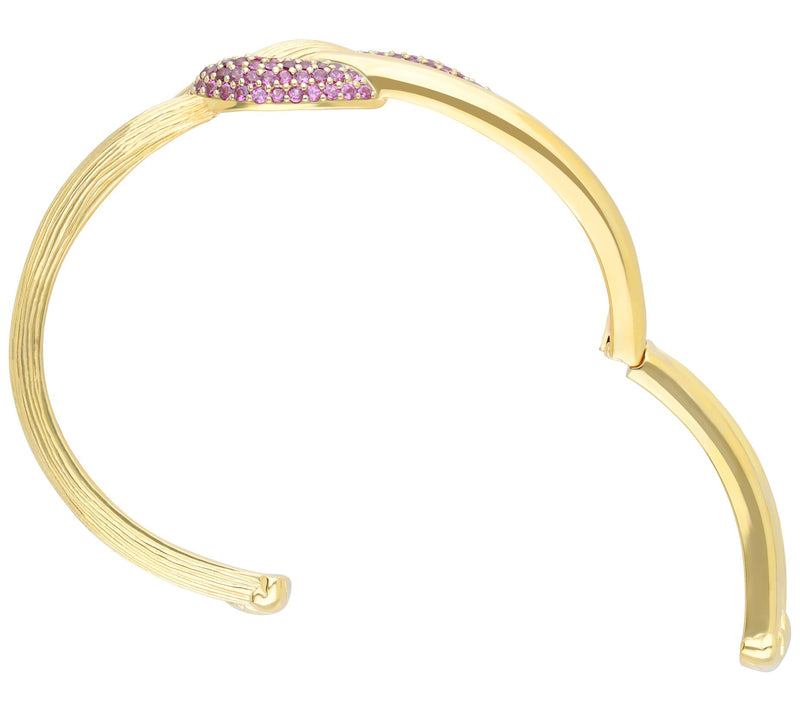 Ariva 18K Gold-Clad Rhodolite Pave-Set Swirl Cuff — View 4
