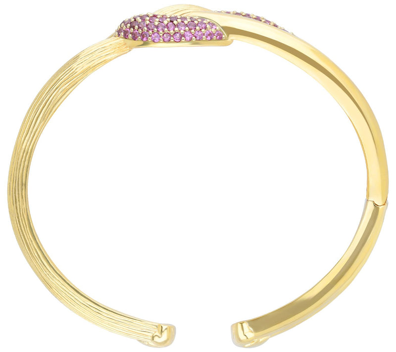 Ariva 18K Gold-Clad Rhodolite Pave-Set Swirl Cuff — View 3