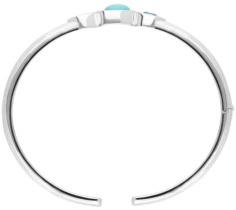 Ariva Sterling-Silver Silk-Textured Multigemstone Cuff — View 3