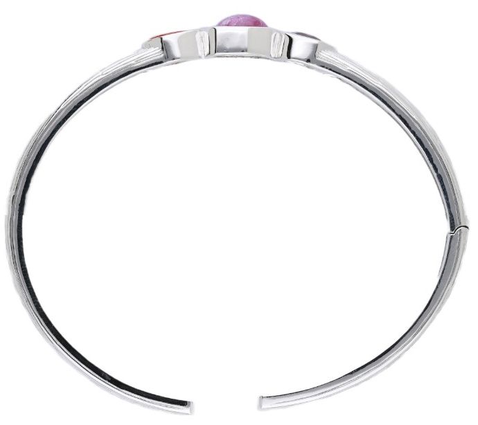 Ariva Sterling Silver Textured Multi-Gemstone Cuff — View 3