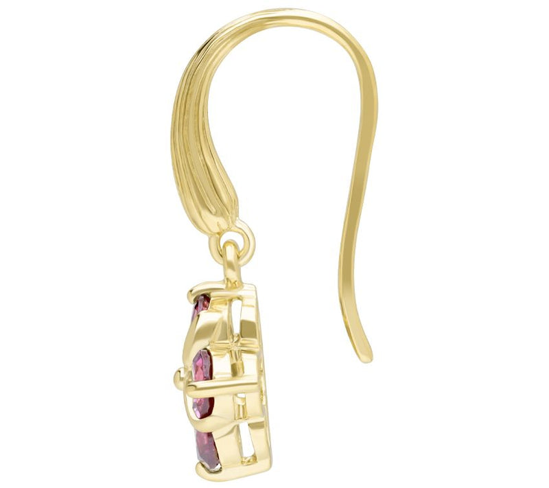 Ariva Sterling Silver Rhodolite Quartet Dangle Earrings — View 6