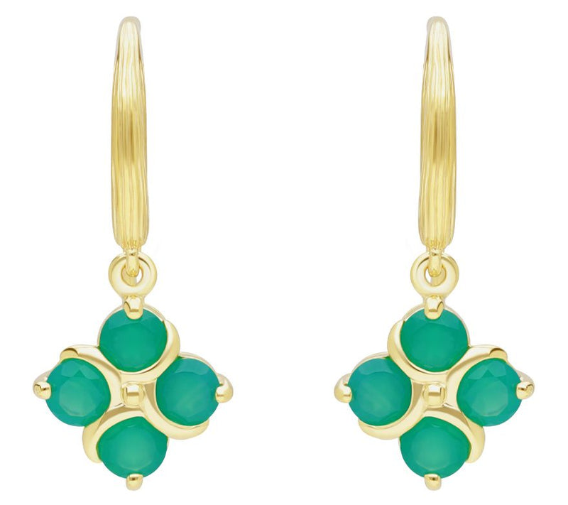 Ariva Sterling Silver Green Chalcedony Quartet Dangle Earrings — View 5