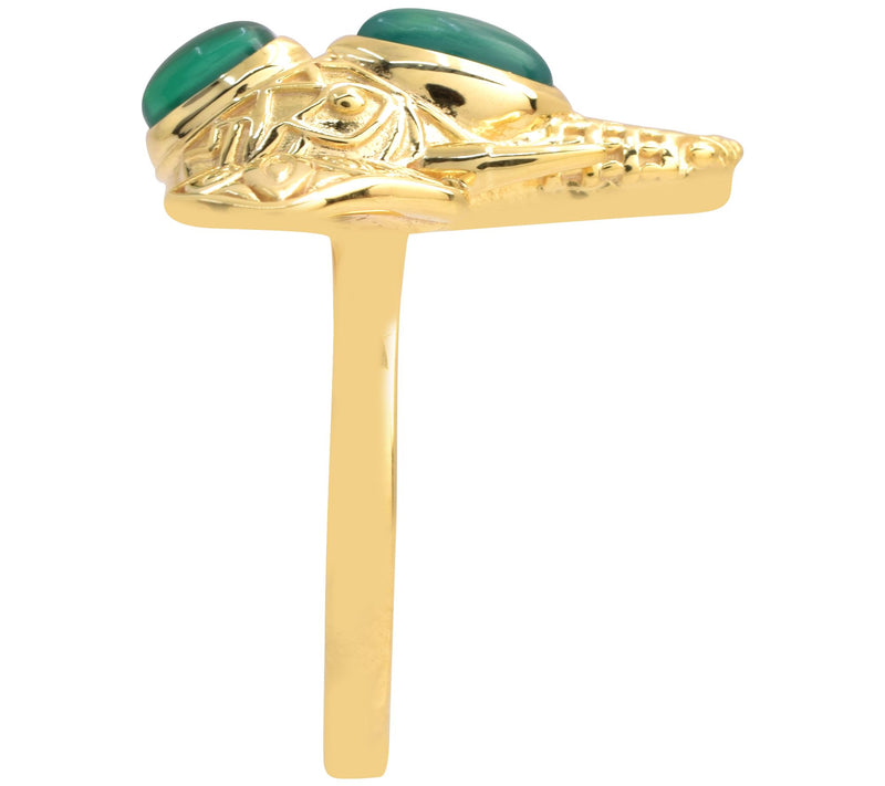 Artisan Crafted Chalcedony Elephant Ring, 14K Gold Plated — View 6
