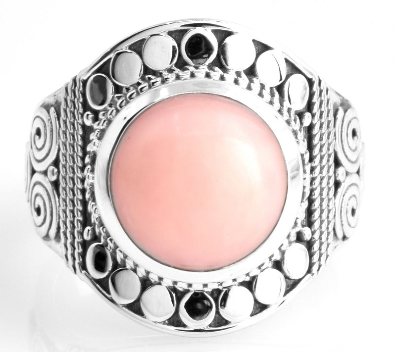 Artisan Crafted Pink Opal Ring, Sterling Silver — View 2