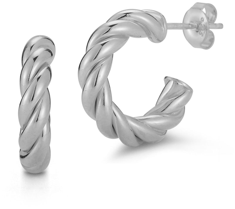 Sterlina Silver Bold Twist Hoop Earrings, Sterling — Main view