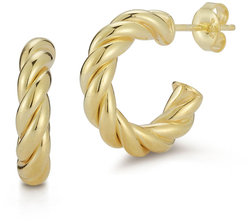 Sterlina Silver Bold Twist Hoop Earrings, Sterling — View 5