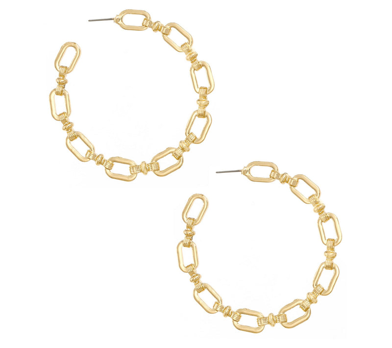 Ettika Oval Link Hoop Earrings — View 3