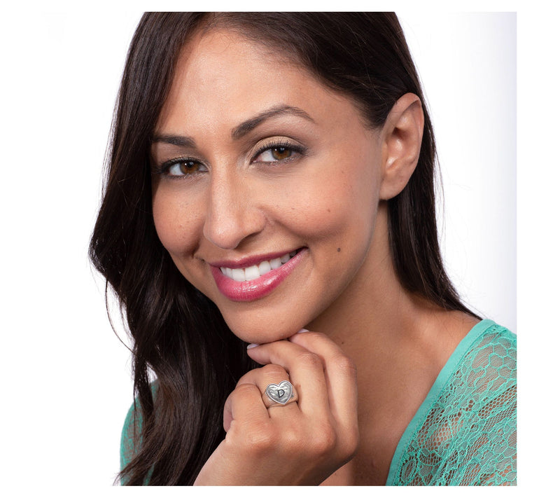Or Paz Sterling Personalized Signet Heart Ring — View 55