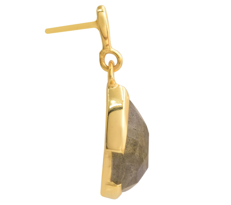 Affinity Gems Labradorite Dangle Earrings, 14K Gold Plated — View 4