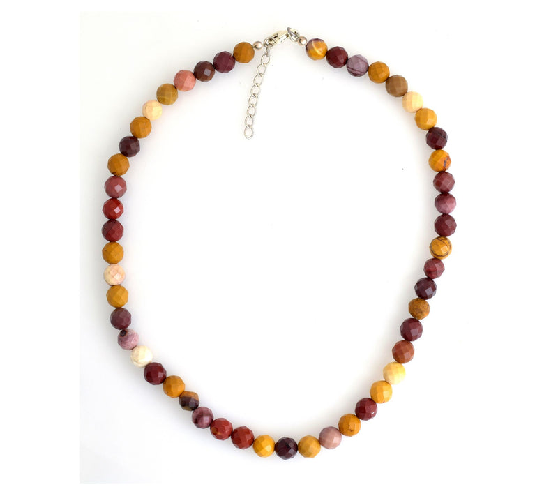 Sterling Silver Mookite Faceted Bead Necklace — Main view