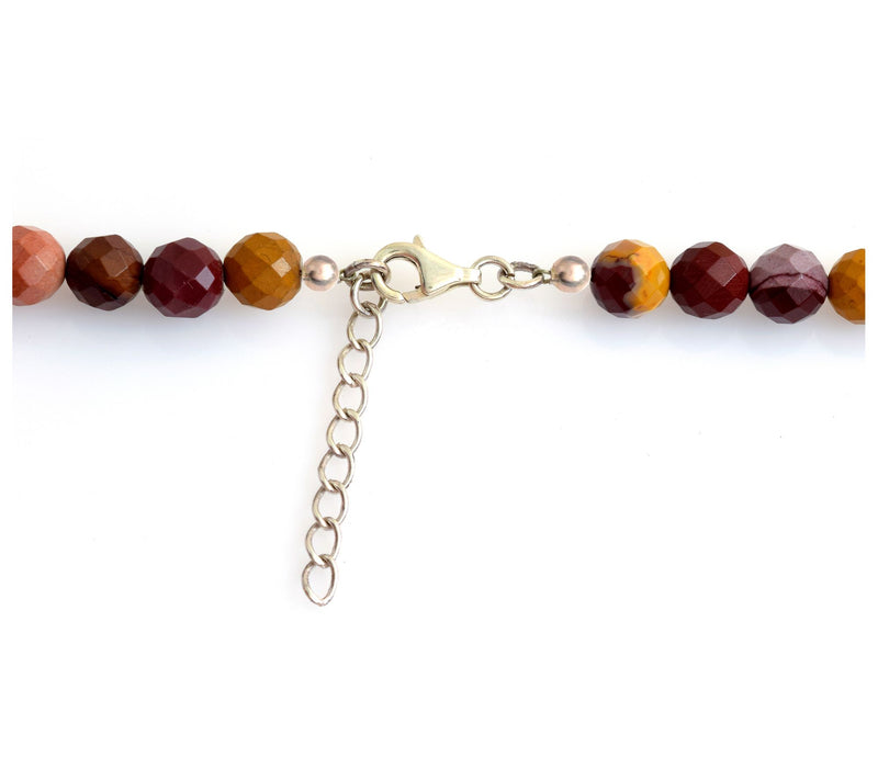 Sterling Silver Mookite Faceted Bead Necklace — View 4