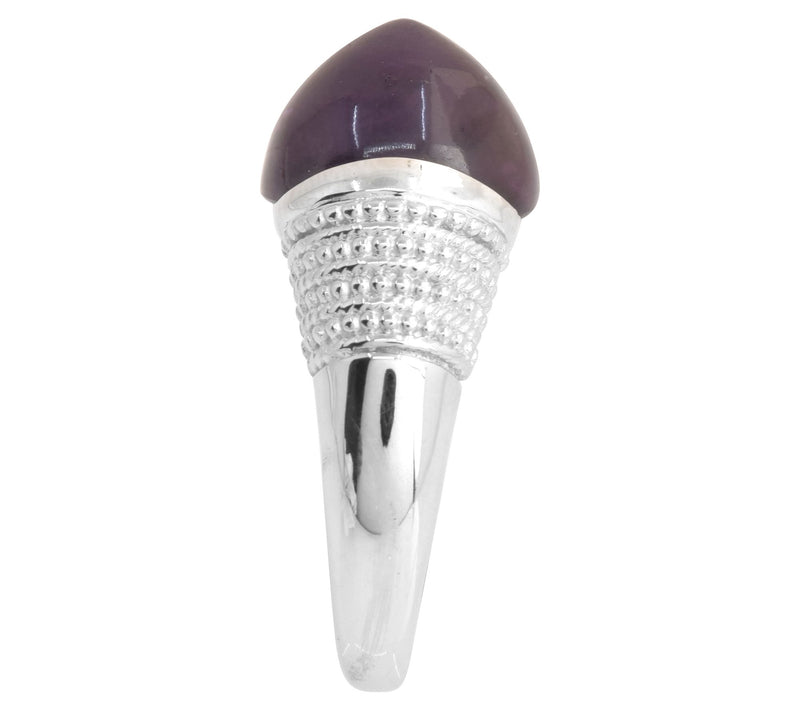 Artisan Crafted Sterling Silver Amethyst Cabochon Ring — View 7