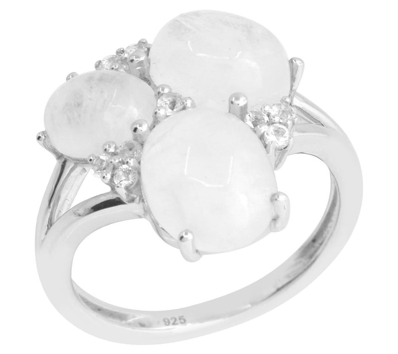 Affinity Gems Moonstone & White Topaz Ring, Sterling — Main view