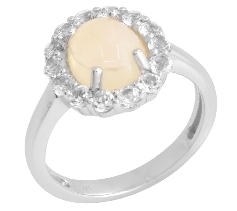 Affinity Gems Ethiopian Opal & White Topaz Ring, Sterling — View 3