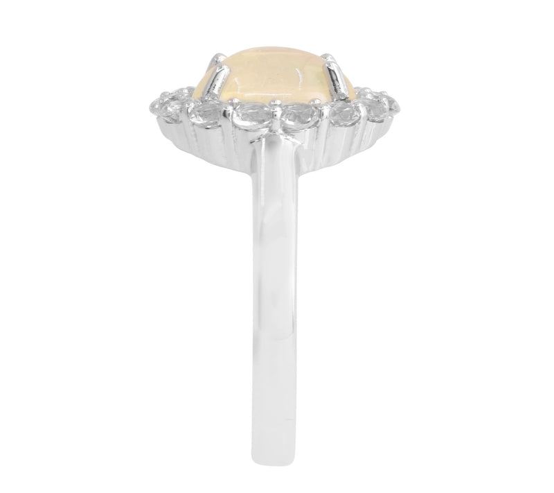 Affinity Gems Ethiopian Opal & White Topaz Ring, Sterling — View 5