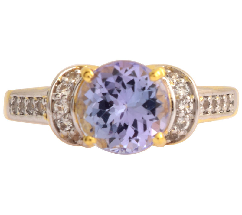 Affinity Gems Tanzanite & White Topaz Ring, 14K Gold Plated — Main view