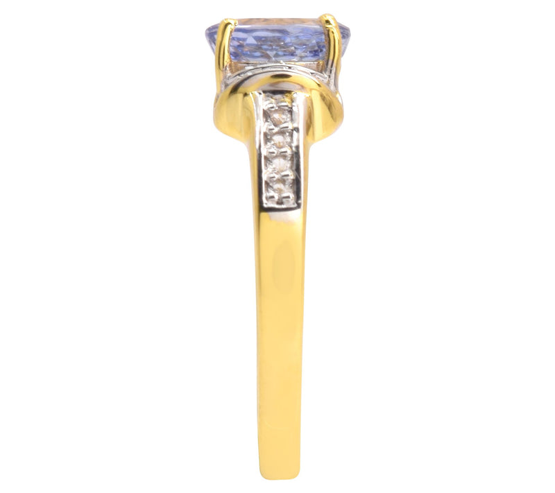 Affinity Gems Tanzanite & White Topaz Ring, 14K Gold Plated — View 6