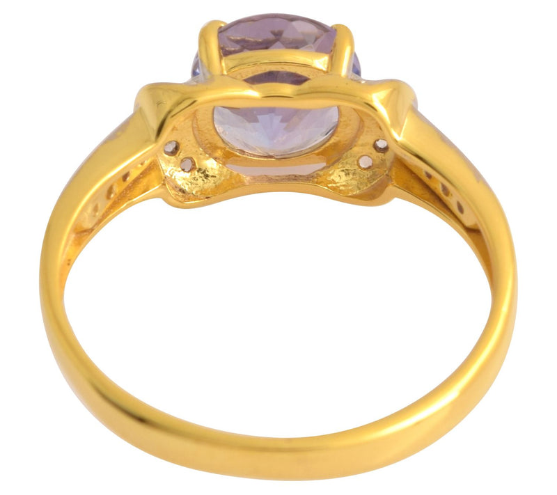 Affinity Gems Tanzanite & White Topaz Ring, 14K Gold Plated — View 5