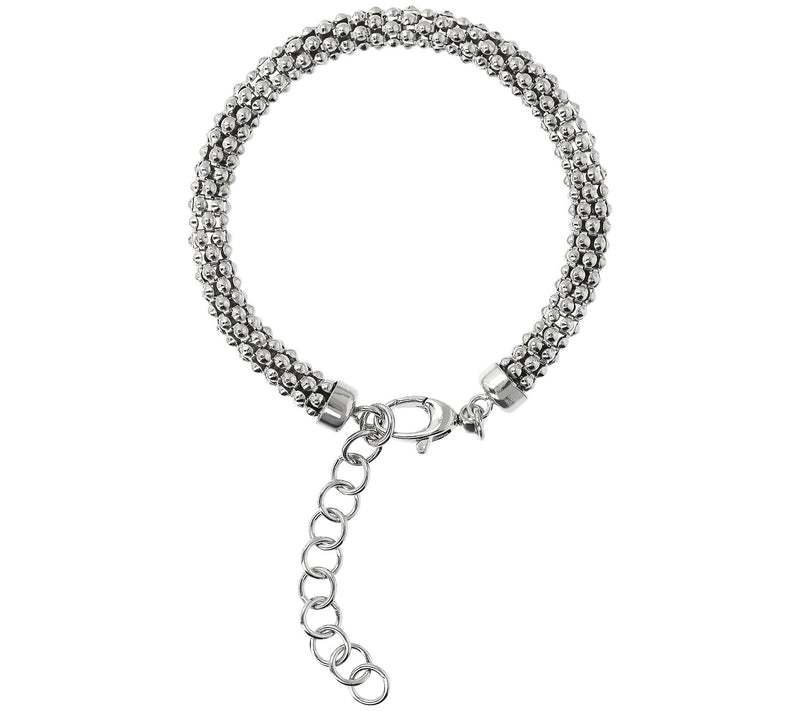 Italian Silver Bold Popcorn Link Bracelet, 8.5g — View 7