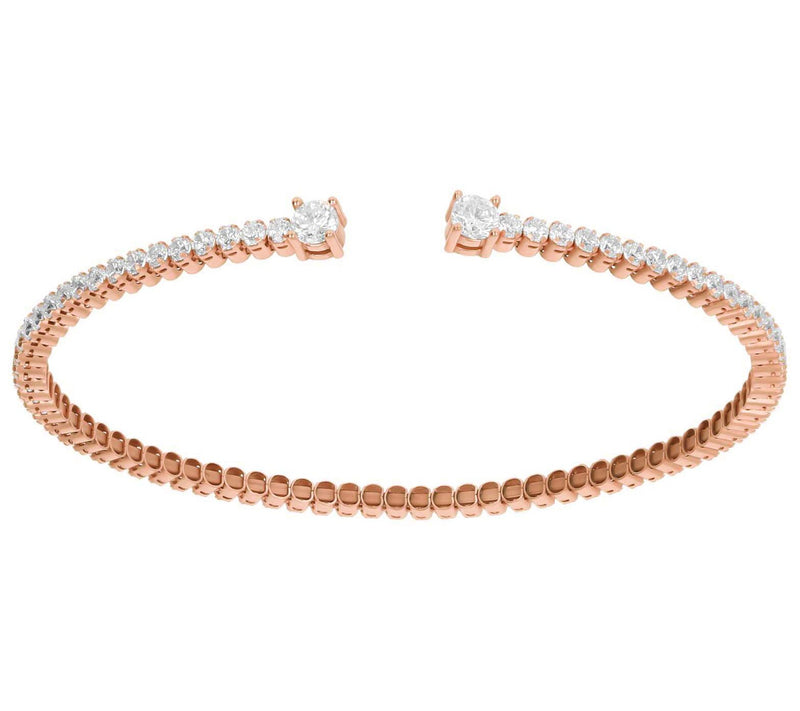 Diamonique Flexible Cuff, Sterling Silver — Main view