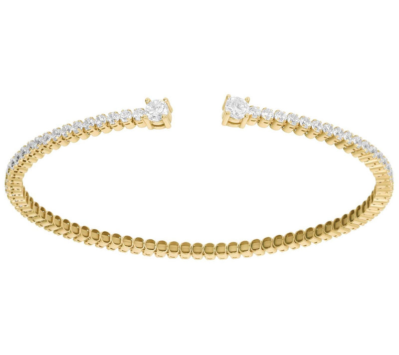 Diamonique Flexible Cuff, Sterling Silver — View 7