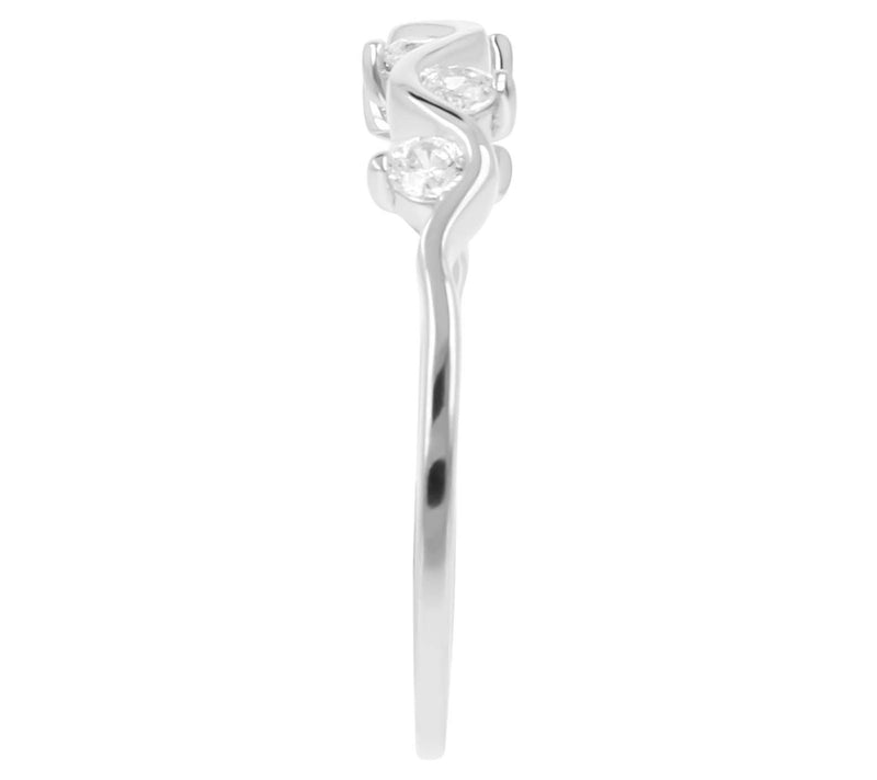 Diamonique Wave Design Band Ring, SterlingSilver — View 8