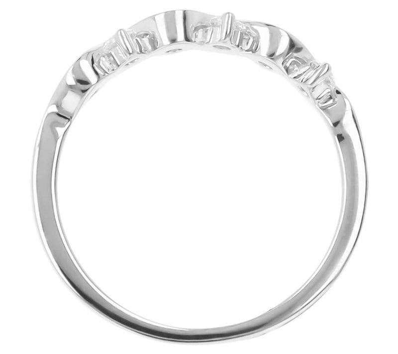 Diamonique Wave Design Band Ring, SterlingSilver — View 9