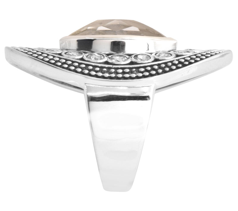 Artisan Crafted Sterling Silver Doublet Gemston  Ring — View 6