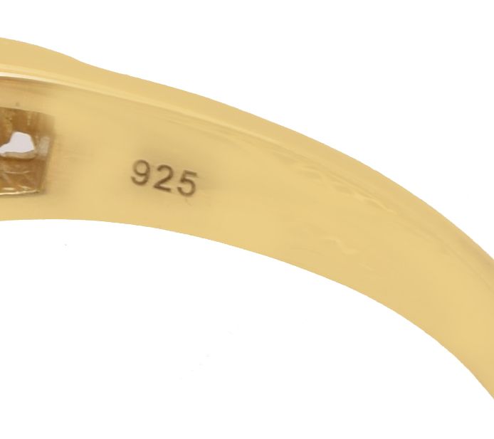 Artisan Crafted 14K Gold Plated Gray Chalcedony Ring — View 6