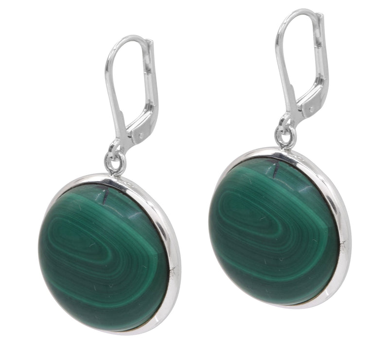 Affinity Gems Malachite Cabochon Dangle Earrings, Sterling — View 4