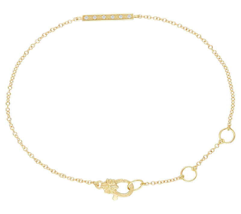 Ariva 14K Gold Diamond Accent Bar Bracelet — View 3