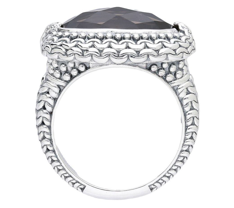 Tiffany Kay Studio Sterling Silver Oval Smoky Quartz Ring — View 2
