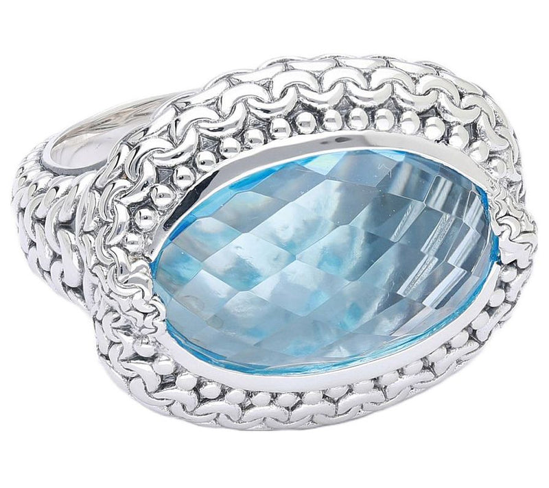 Tiffany Kay Studio Sterling Silver Oval Blue Topaz Ring — Main view
