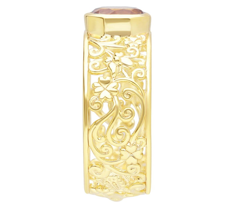 Goddaughters 14K Gold Clad Goddess Scroll Citrine Ring — View 3