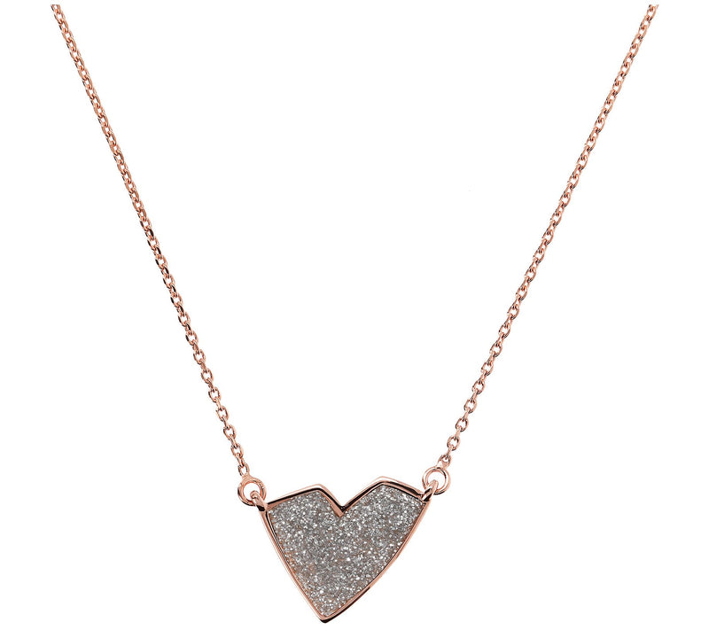 Netali Nissim Enamel Heart Necklace, 18K R ose Plated — View 5