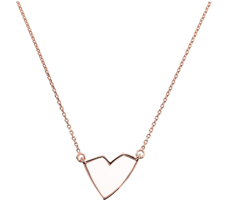 Netali Nissim Enamel Heart Necklace, 18K R ose Plated — View 15