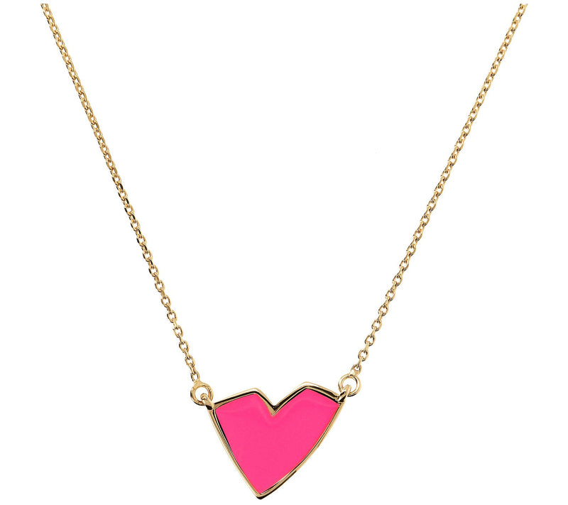 Netali Nissim Enamel Heart Necklace, 18K Gold Plated — View 7