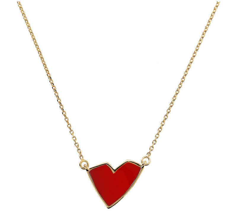 Netali Nissim Enamel Heart Necklace, 18K Gold Plated — View 11