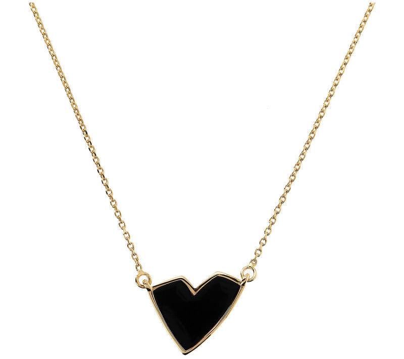 Netali Nissim Enamel Heart Necklace, 18K Gold Plated — Main view