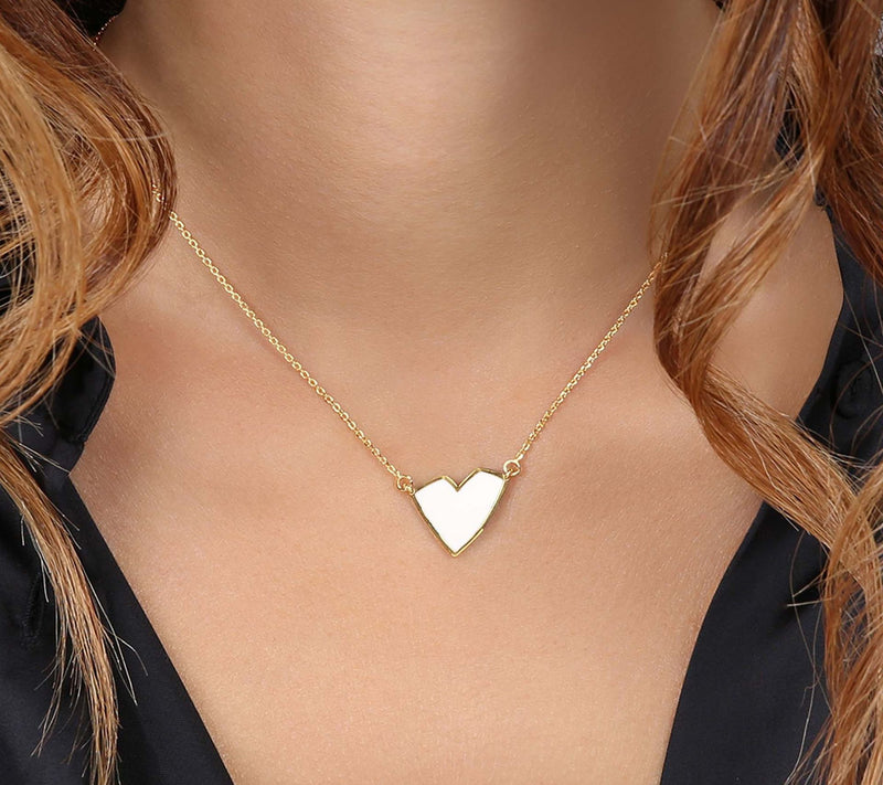 Netali Nissim Enamel Heart Necklace, 18K Gold Plated — View 17
